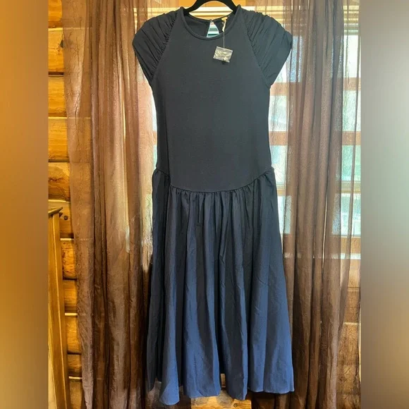 NWOT Free People Afternoon Elegance Midi Dress in Indigo Pura Size Med $148  MSRP